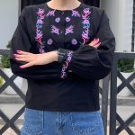 بلوز کتان نخ گلدوزی شیک