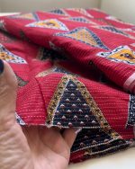 پارچه نخی طرح باتیک قرمز