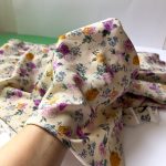 پارچه کرپ ترک کرم گلدار